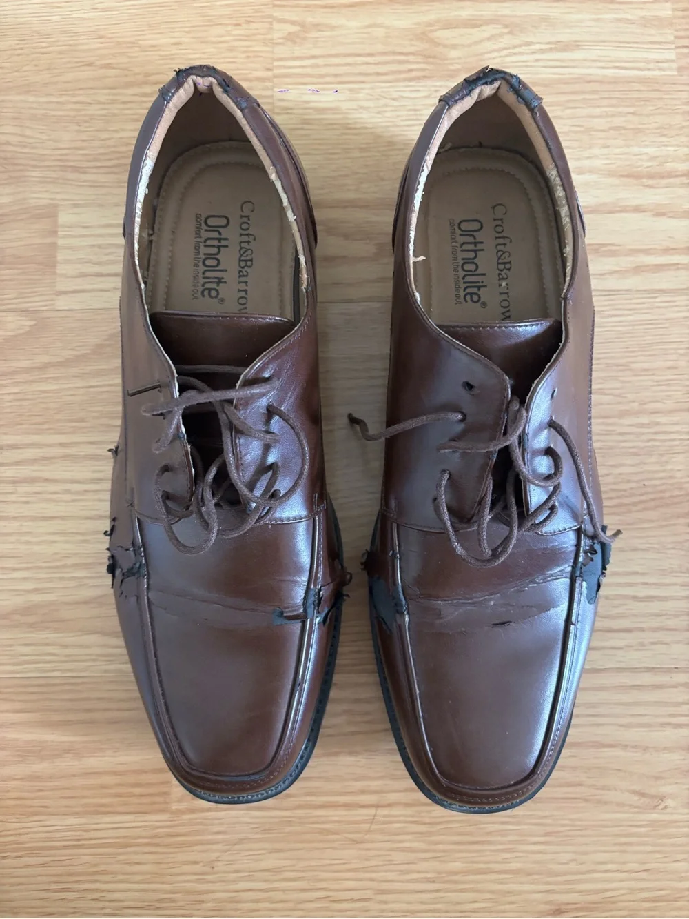 Croft & Barrow Men's Brown Leather Lace-Up Oxfords